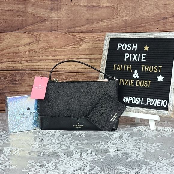 Kate Spade Lola Glitter Crossbody w/Card Holder - Picture 2 of 9